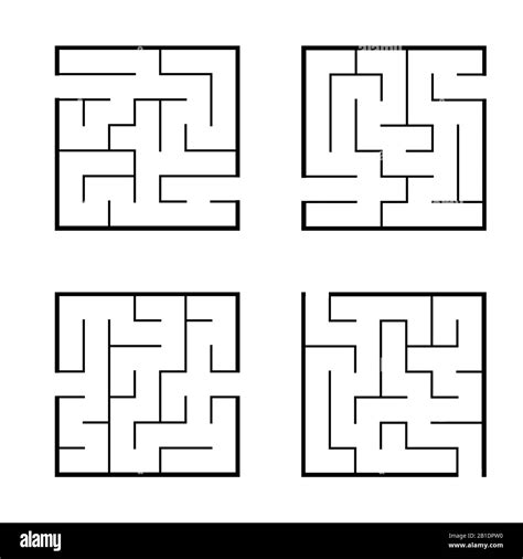 A Set Of Mazes Game For Kids Puzzle For Children Labyrinth Conundrum