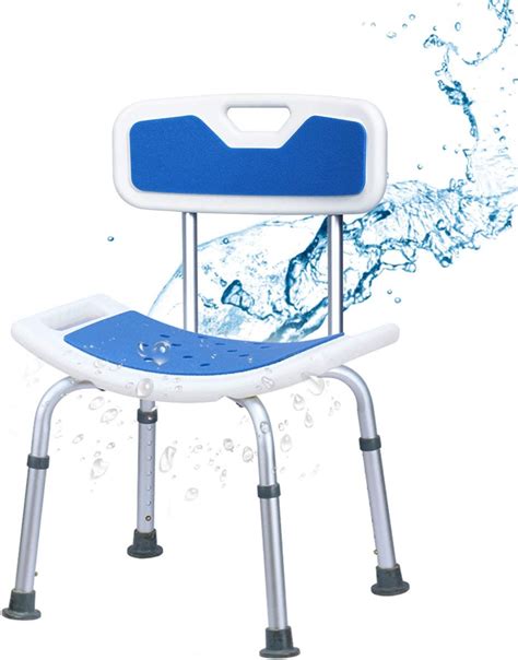 Costway Shower Chair With Backrest And Handles Height Adjustable