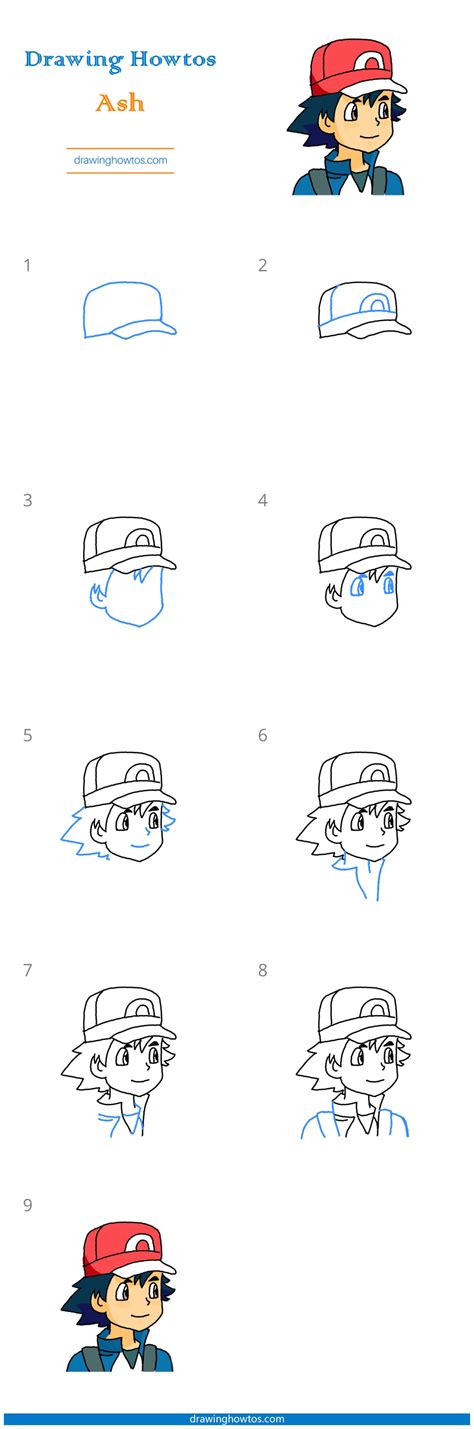 How To Draw Ash Ketchum With Pikachu Step By Step Eas