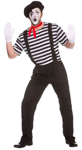 Mime Artist Mens Fancy Dress French Circus Clown Uniform Adults Carnival Costume Ebay