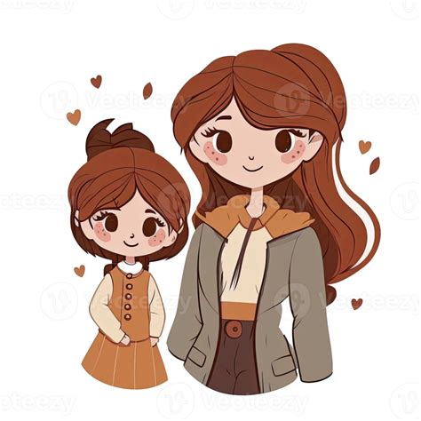 Mother And Daughter Cartoon 22972901 Png