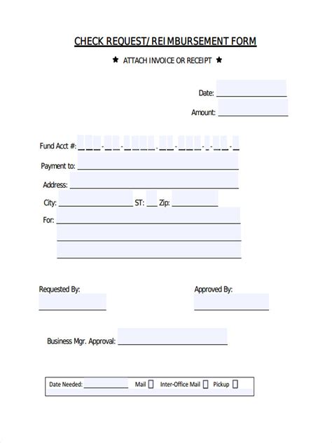 reimbursement request forms