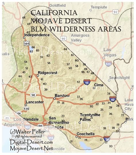 Mojave Desert Wilderness Map Mojave Desert Wilderness Deserts