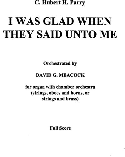 I Was Glad When They Said Unto Me Sheet Music By Hubert Parry Nkoda Free 7 Days Trial