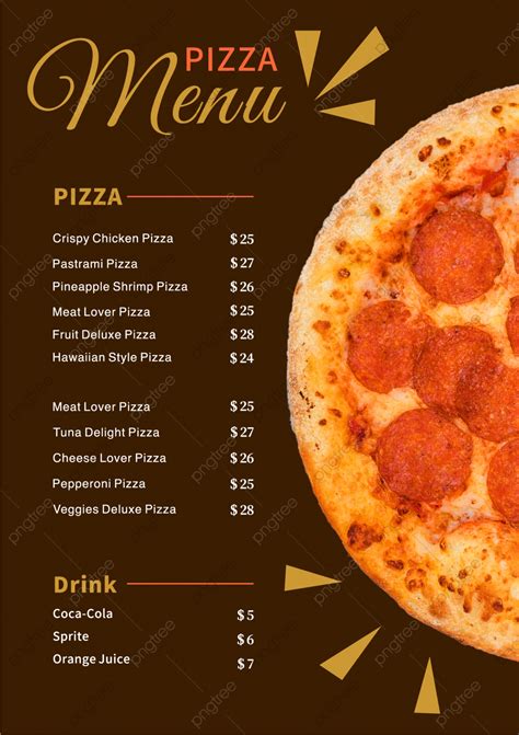 Colorful And Beautiful Pizza Menu Template Template Download On Pngtree