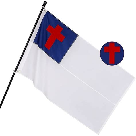 Christian Flag 3x5 Ft Heavy Duty Embroidered Christian Flags For