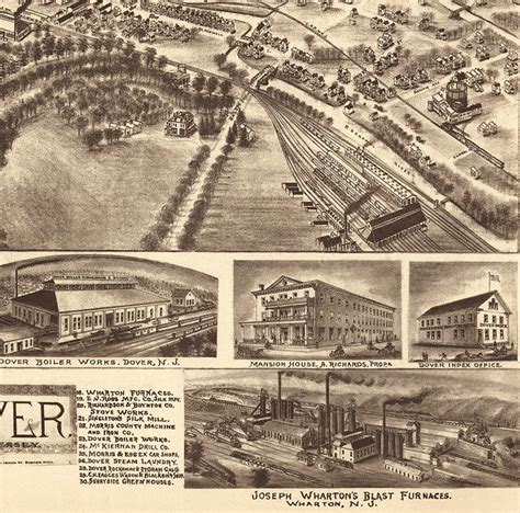 Map Of Dover Morris Co New Jersey Nj Map 1903 Vintage Restoration