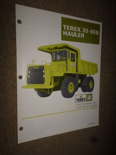1976 Terex Terex 33 05b Hauler Dump Truck Truck Dealer Sales Brochure