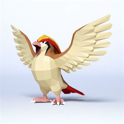 3d Papercraft Pokemon Pidgeot Diy Templates Including Etsy In 2021