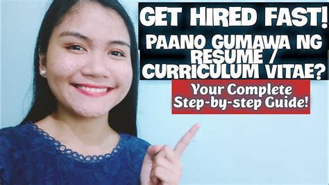 Paano Gumawa Ng Resume O Curriculum Vitae Step By Step Guide With