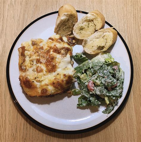Homemade Lasagne Garlic Bread And Caesar Salad 🥰 Rdinner