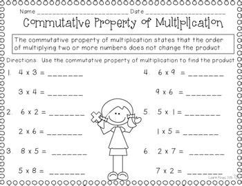 Properties Of Multiplication Activities And Worksheets Properties Of