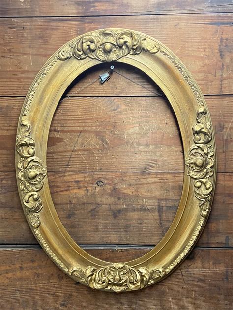 Beautiful Antique Large Wood Ornate Oval Frame Gold Gilt Etsy