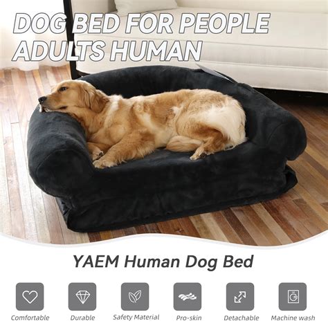 Yaem Human Dog Bed 71x45x10 Dog Beds For Large Dogs Foldable Faux