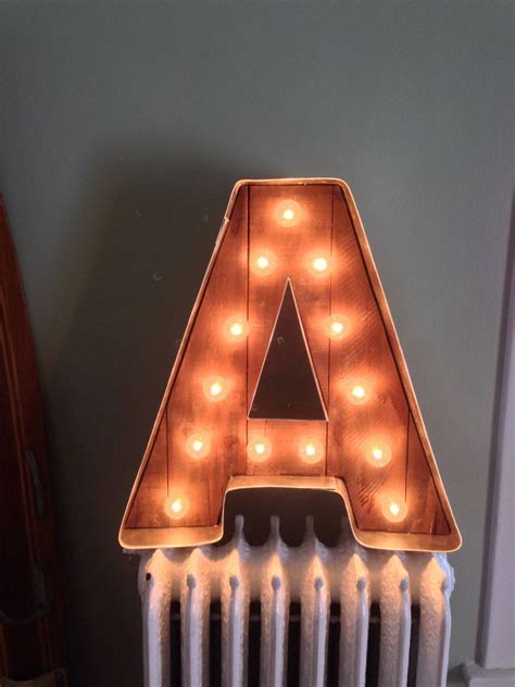 Recycled Pallet Wood Marquee Letter Lighting Wall Decor Handmade In
