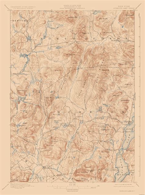 Topo Map Schroon Lake New York Sheet Usgs 1897 2300 X 3091