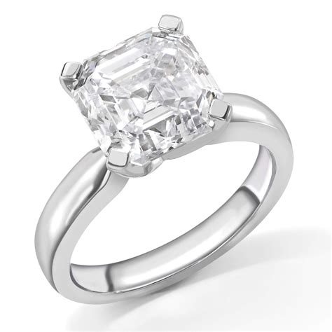 Asscher Cut Diamond Single Stone Ring The Diamond Trust