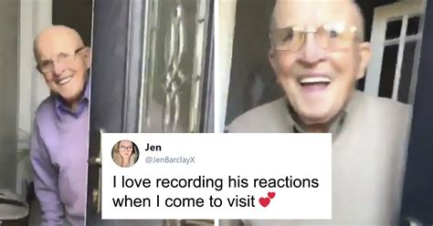 The Way This 87 Y O Grandpa Reacts Every Time His Granddaughter Comes To Visit Him Goes Viral