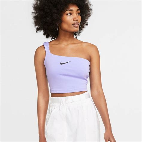 Nike Sportswear Swoosh Cropped Tank Top Purple The Sole Womens