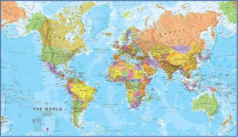 Maps International Mappa Del Mondo Di Grandi Dimensioni Poster Con Mappa Del Mondo Politica