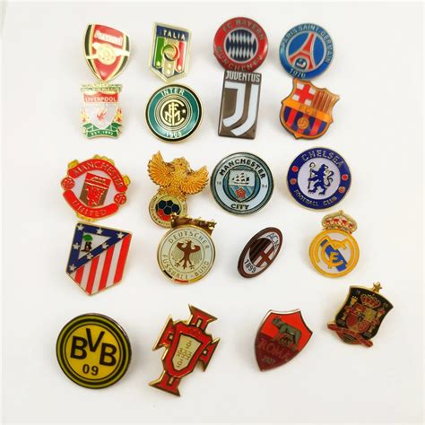 Football Club Logo Badge Champions League National Team Custom Metal Lapel Pins Buy Stainless