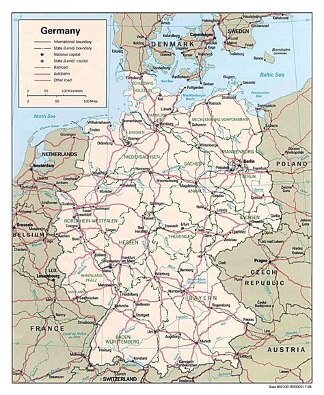 Large Political And Administrative Map Of Germany With Roads And Major