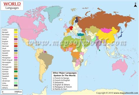 Language Map Of The World Language Map Of The World Shows Some Of The