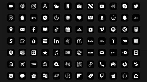 Minimalist Icon Pack Black And White App Icons Ios 14 20 Aesthetic