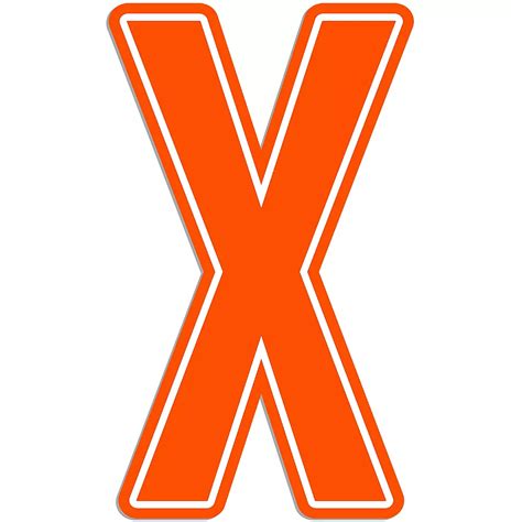 Giant Orange X Letter Outdoor Sign 30in Party City