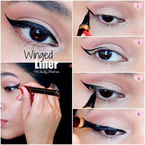 For hooded eyes, apply a dark kohl liner and work it into the lash line. Winged Eyeliner Tutorial For Hooded Eyes + Video - Style Hunt World