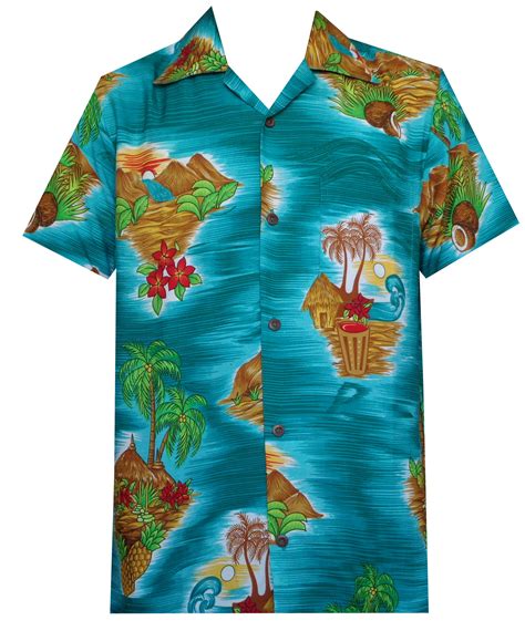 Hawaiian Shirt Mens Scenic Flower Print Beach Aloha Party Holiday Camp