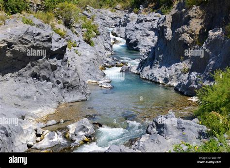 Alcantara Gorge Gole Alcantara Sicily Italy Stock Photo Alamy