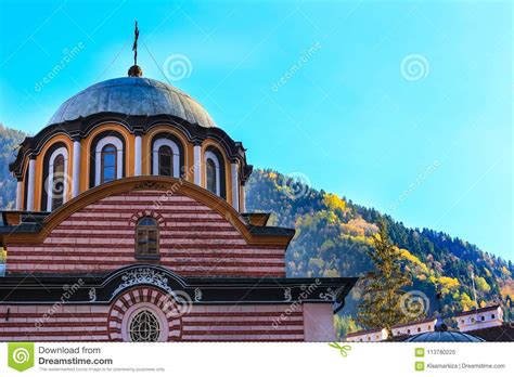 Rila Monastery Church Bulgaria Stock Image Image Of Cupola Saint