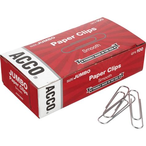 Acco Economy Jumbo Smooth Paper Clips The Office Point