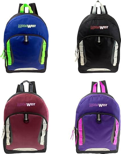 17 Inch Wholesale Backpacks In 4 Assorted Colors Bulk