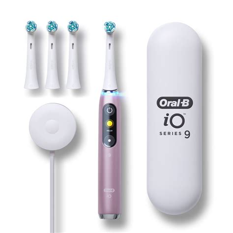 Oral B IO Series 9 Electric Toothbrush With 4 Brush Heads Rose Quartz