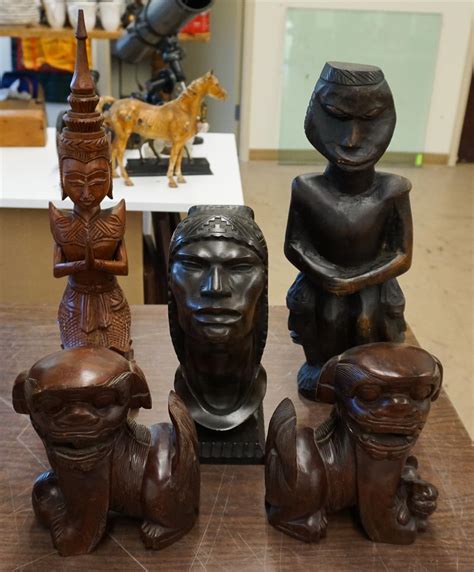 Lot Five Assorted Wood Carvings