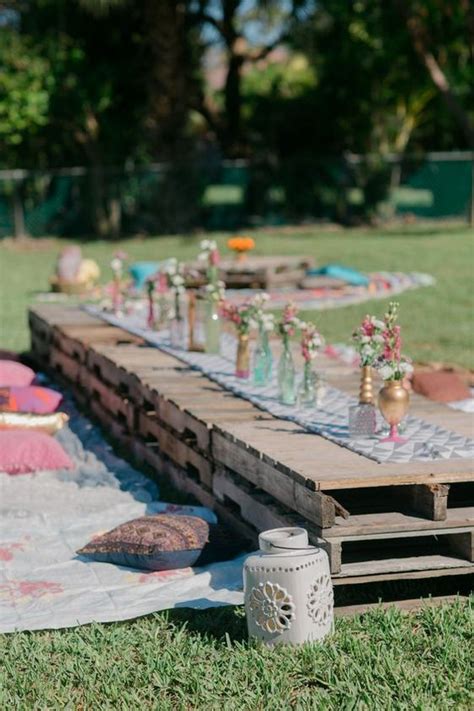 50 Romantic Outdoor Picnic Wedding Ideas Bonfire Party Garden Party Decorations Backyard