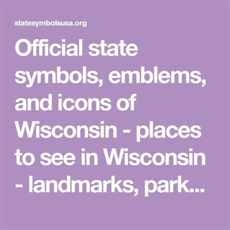 Official State Symbols Emblems And Icons Of Wisconsin Places To See