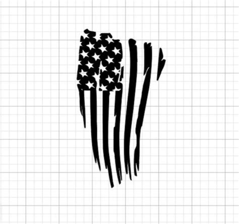 Ragged American Flag Decal Etsy