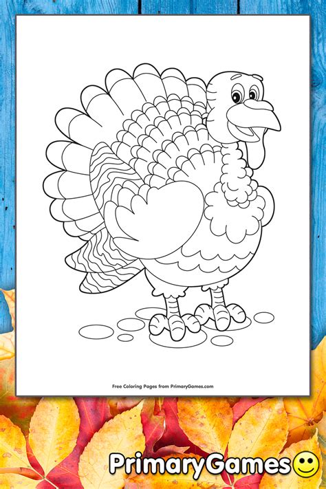 Click the button below to download and print this coloring sheet. Cute Turkey Coloring Page | Printable Thanksgiving ...