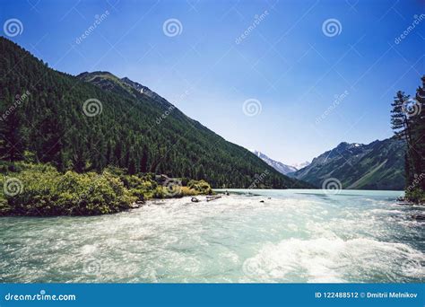 Russia Altai The Mountains The Lake Kucherla Reflection Of