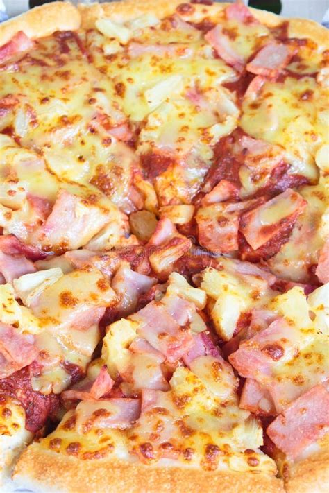 hawaiian pizza stock image image of crust spicy portion 44733903