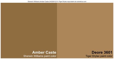 Sherwin Williams Amber Caste Tiger Drylac Equivalent Deore