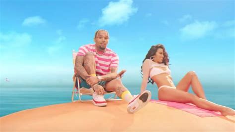 Pink And White Striped T Shirt Worn By Chris Brown In His Official Music Video Wobble Up Ft