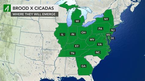 2021 Cicada Map These 15 States Are Most Likely To See Brood X Cicadas Invasion Soon