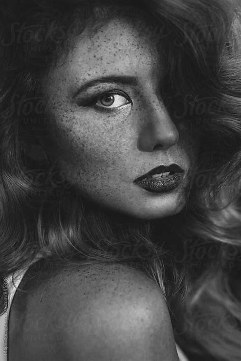 Beautiful Woman With Curly Hair And Freckles By Maja Topcagic Stocksy United