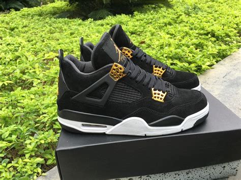 Buy Air Jordan 4 Retro Royalty Black Suedemetallic Gold