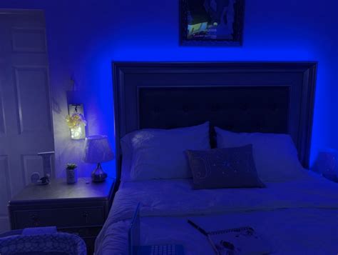 View 13 Dark Blue Bedroom Ideas With Led Lights Weddingstockbox