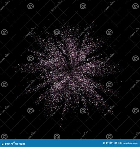 Pink Colour Explosion On Black Background Stock Vector Illustration